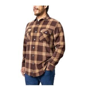 Freedom Foundry Mens Plaid Shacket Brown Size XXL NWT